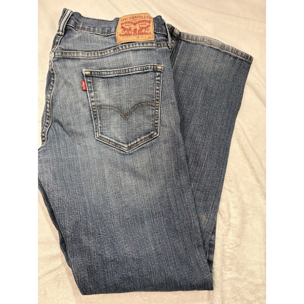 Levi's 559 Jeans Mens Sz 34x34 Blue Relaxed Straight Denim Pants Medium Wash